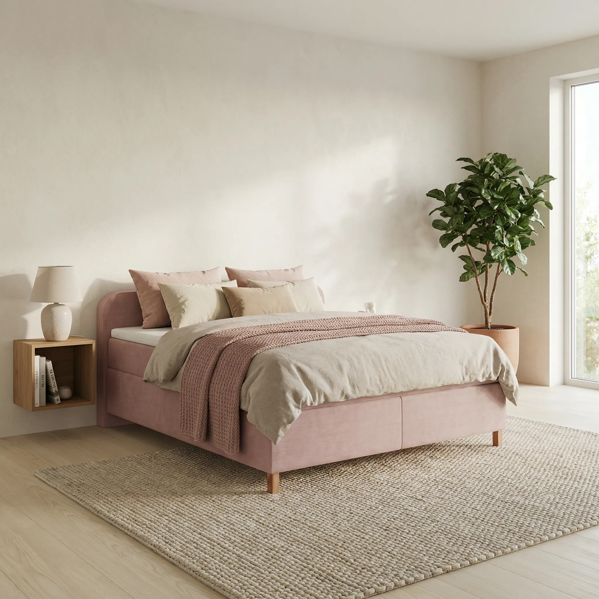 Boxspringbett 180x200 Rosa » Salieri » Rose Glow